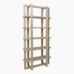 Five Shelf Bleached Wood Etagere