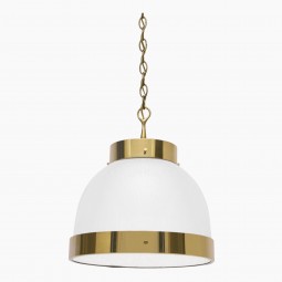 Glass and Brass Pendant Light