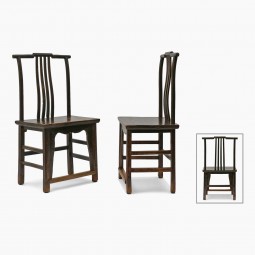 Pair of Elm Wood Chinese Hall Chairs