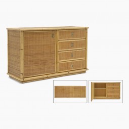 Rattan and Bamboo Sideboard