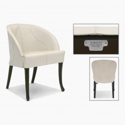 White Leather Giorgetti Side Chair