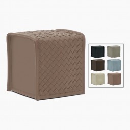 Woven Leather Tissue Box Cover