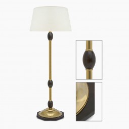 Wood and Brass Standing Lamp