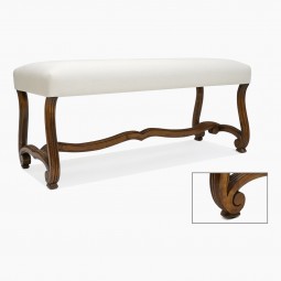 Spanish Os de Mouton Style Walnut Bench