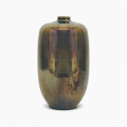 Green Iridescent Stoneware Vase