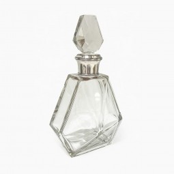 Faceted Crystal and Sterling Decanter