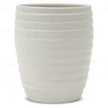 White Porcelain Ribbed Vase