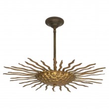 Gilt Iron Sunburst Light Fixture