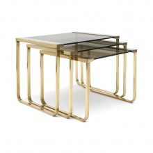 Brass and Glass Nesting Tables