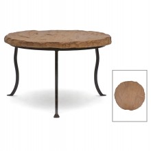 Circular Iron Table with Stone Top