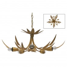 Spanish Gilt Iron Foliate Chandelier