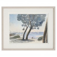 French Watercolor Scenic Painting