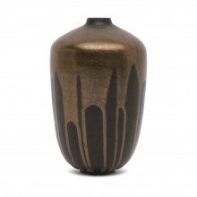 Shaped Black and Bronze Vase