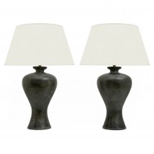 Pair of Urn Shaped Bronze Lamps