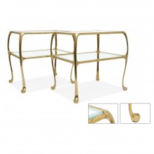 Italian Brass Two-Tiered Tables