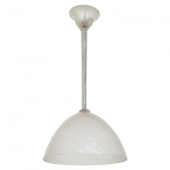 White Murano Glass Pendant Light by Seguso