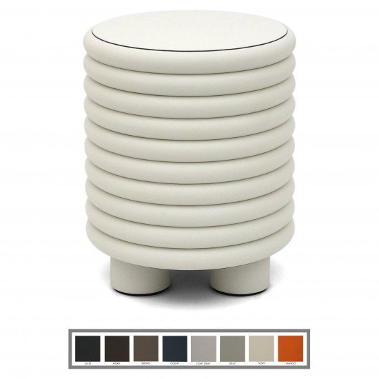 Italian Ribbed Leather Stool