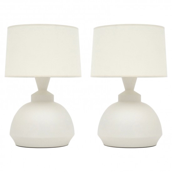 Pair of Italian White Matte Ceramic Lamps