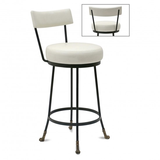 Counter Height Cast Bronze and Black Iron Barstool