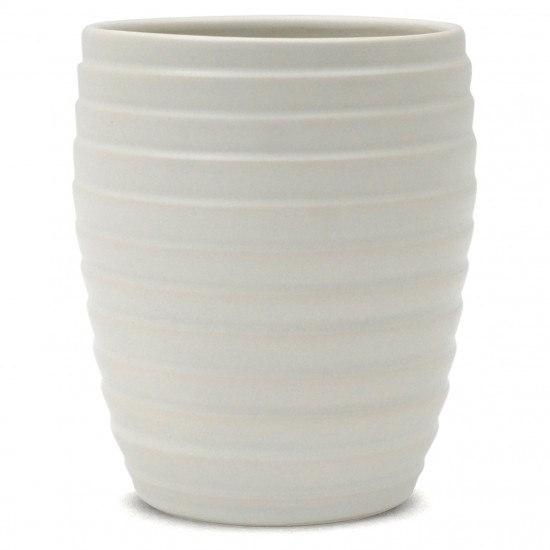 White Porcelain Ribbed Vase