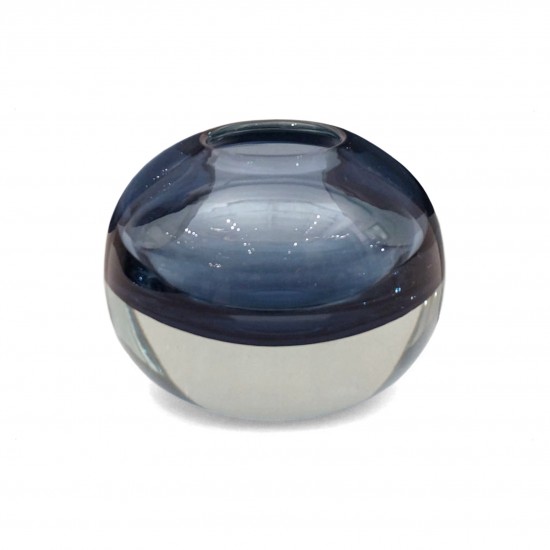 Circular Blue Glass Vase