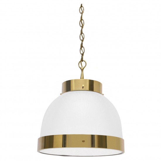 Glass and Brass Pendant Light