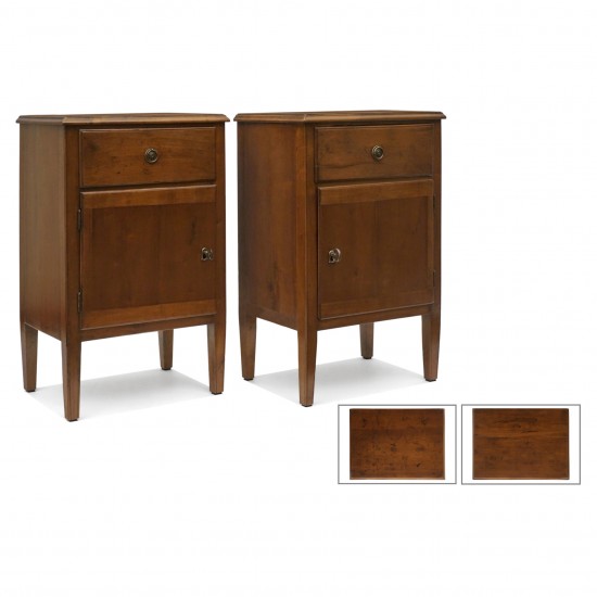 Pair of Walnut Bedside Cabinets