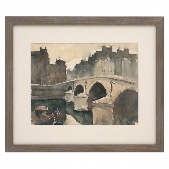 Parisian Watercolor Scene