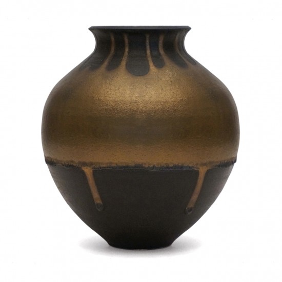 Black and Bronze Ceramic Vase