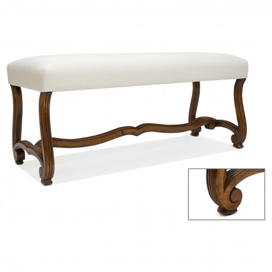 Spanish Os de Mouton Style Walnut Bench