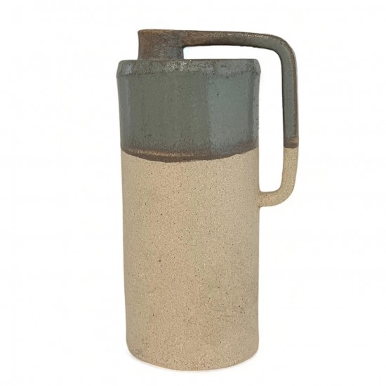 Stoneware Vase with Gray Top